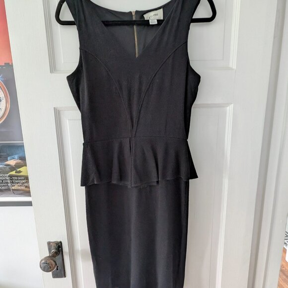 GANNI Black Miss Marple Peplum dress - Picture 2 of 6
